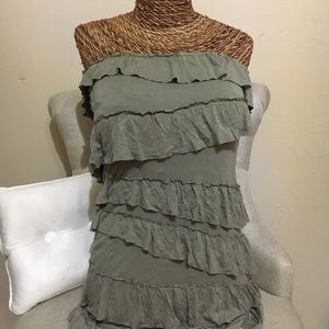 American Rag strapless top with layered ruffles